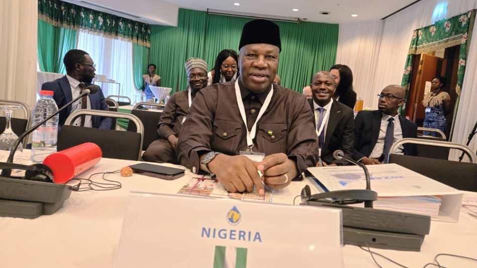 The Permanent Secretary, Ministry of Petroleum Resources and Executive Board Member representing Nigeria at the African Petroleum Producers Organization (APPO) Amb. Nicholas Agbo Ella at the opening session of APPO Executive Board members meeting in Yaounde, Republic of Cameroon.