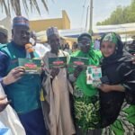The Minister of State for Agriculture and Food Security, Sen Dr Aliyu Sabi Abdullahi, (left hand side), during the flag-off ceremony.